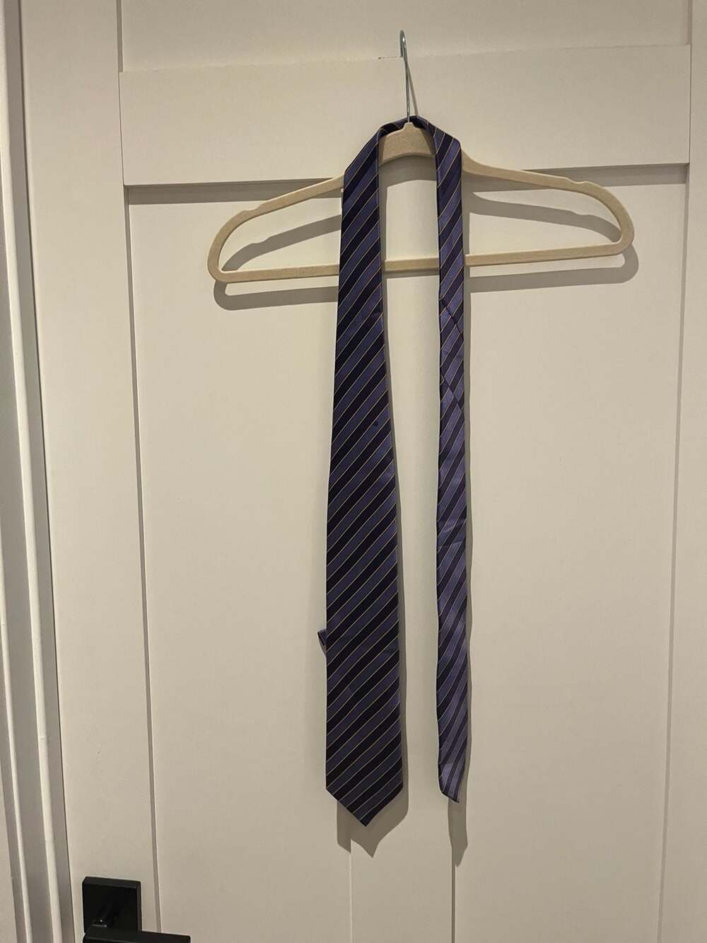 Dolcepunta Blue & Gold Striped Silk Tie Handmade in Italy Mike Trotta Cincinnati